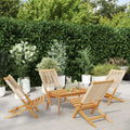 Gartenstühle 4 Stk. Klappbar Beige Massivholz Akazie