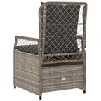 Gartensessel 2 Stk. Verstellbar Hellgrau Poly Rattan