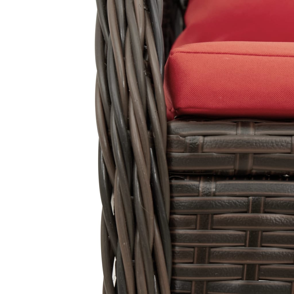 Liegende Gartenstühle 2 Stk. Braun Poly Rattan