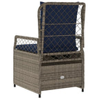 Liegende Gartenstühle 2 Stk. Grau Poly Rattan