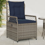 Liegende Gartenstühle 2 Stk. Grau Poly Rattan