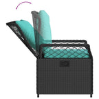 Liegende Gartenstühle 2 Stk. Schwarz Poly Rattan