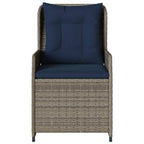 Liegende Gartenstühle 2 Stk. Grau Poly Rattan