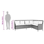 Gartensofa in L-Form mit Kissen Braun Poly Rattan
