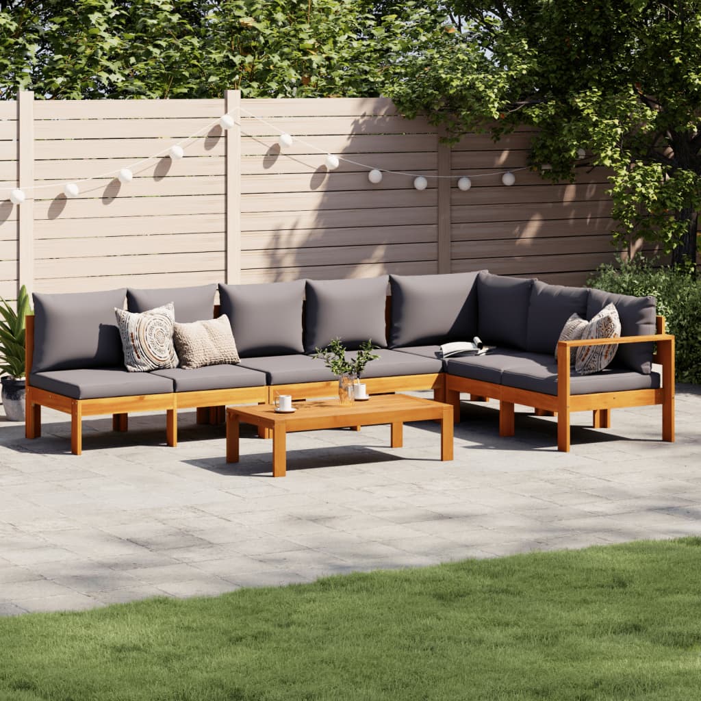5-tlg. Garten-Sofagarnitur mit Kissen Massivholz Akazie