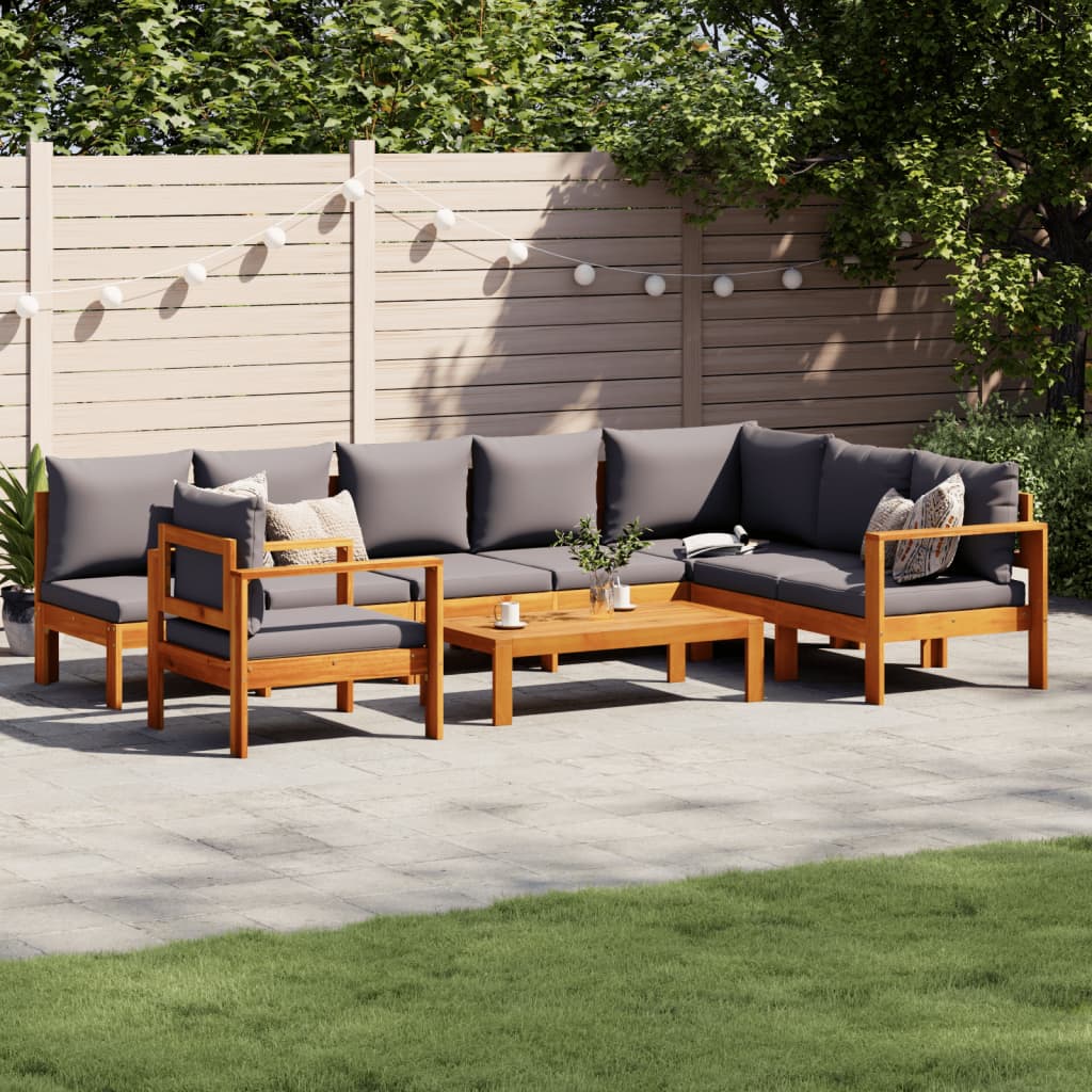 6-tlg. Garten-Sofagarnitur mit Kissen Massivholz Akazie