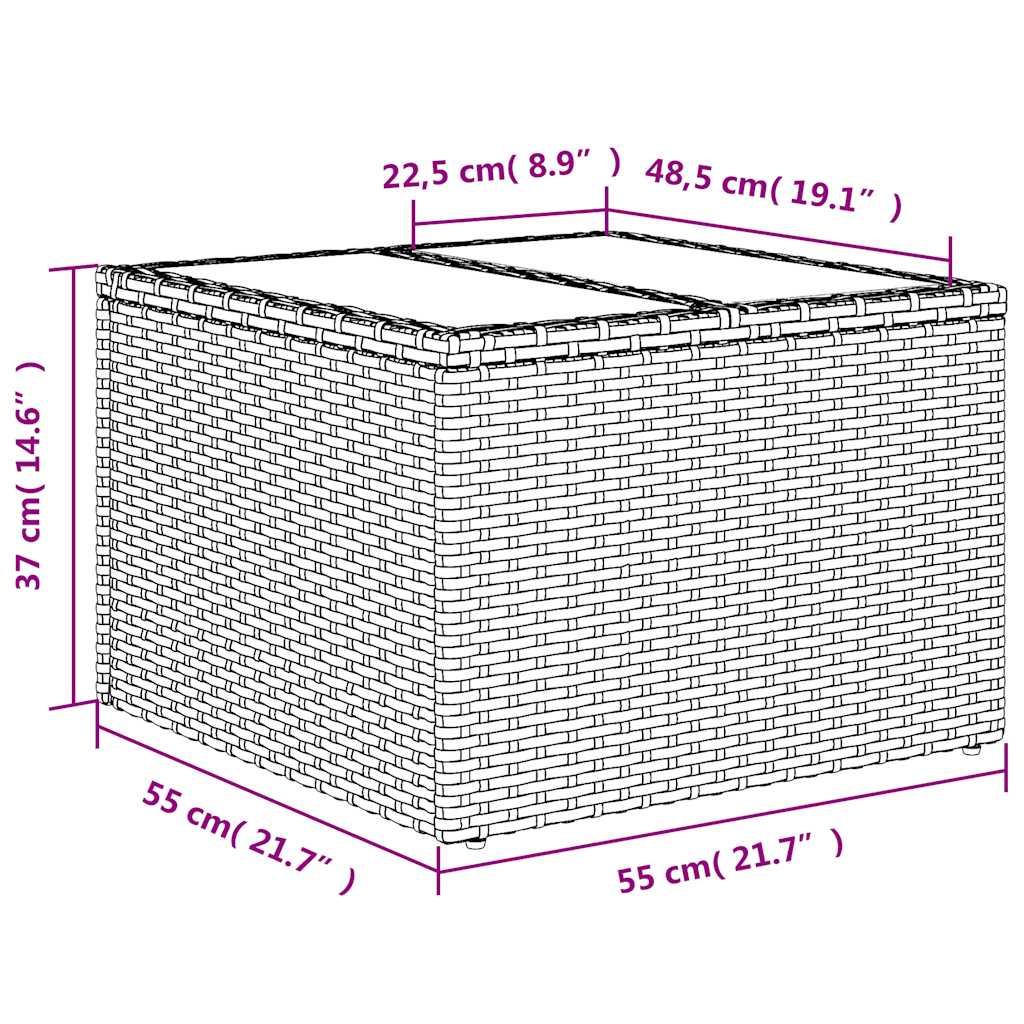 6-teiliges Gartensofa-Set mit Kissen, braun, Polyrattan
