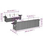 8-teiliges Gartensofa-Set mit Kissen, schwarzes Polyrattan