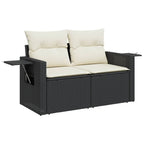 4-tlg. Garten-Sofagarnitur mit Kissen Schwarz Poly Rattan