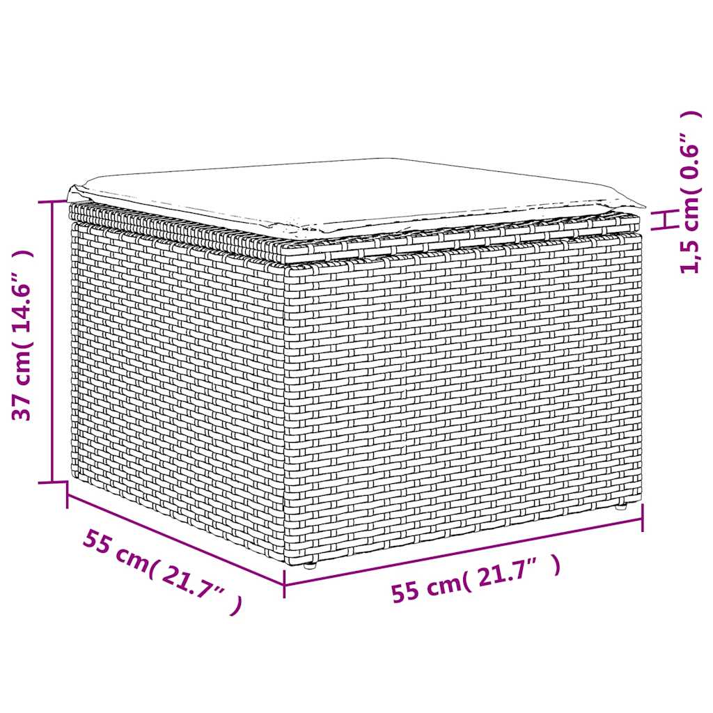 4-teiliges Gartensofa-Set mit Kissen, braun, Polyrattan