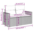 5-tlg. Garten-Sofagarnitur mit Kissen Braun Poly Rattan