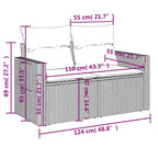8-tlg. Garten-Sofagarnitur mit Kissen Braun Poly Rattan