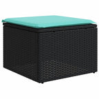 8-teiliges Gartensofa-Set mit Kissen, schwarzes Polyrattan