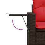 6-teiliges Gartensofa-Set mit Kissen, braun, Polyrattan