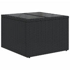11-tlg. Garten-Sofagarnitur mit Kissen Schwarz Poly Rattan