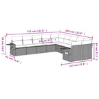 10-teiliges Gartensofa-Set mit Kissen, braun, Polyrattan