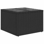 11-teiliges Gartensofa-Set mit Kissen, schwarzes Polyrattan