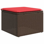 4-teiliges Gartensofa-Set mit Kissen, braun, Polyrattan