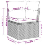 5-teiliges Gartensofa-Set mit Kissen, braun, Polyrattan