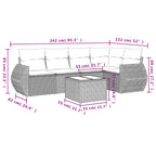 6-tlg. Garten-Sofagarnitur mit Kissen Braun Poly Rattan
