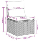 6-tlg. Garten-Sofagarnitur mit Kissen Hellgrau Poly Rattan
