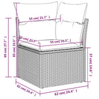 6-tlg. Garten-Sofagarnitur mit Kissen Beige Poly Rattan