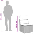 7-teiliges Gartensofa-Set mit Kissen, braun, Polyrattan