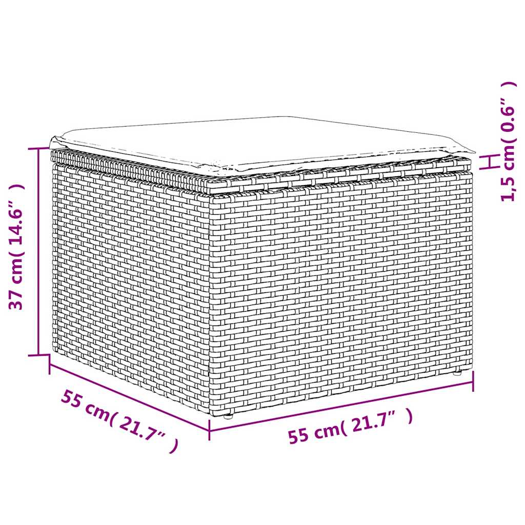 6-tlg. Garten-Sofagarnitur mit Kissen Braun Poly Rattan