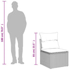 9-teiliges Gartensofa-Set mit Kissen, grau, Polyrattan