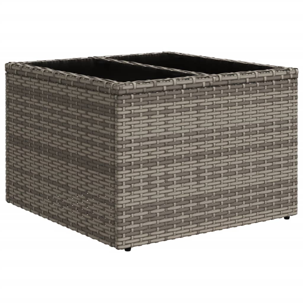 10-teiliges Gartensofa-Set mit Kissen, grau, Polyrattan