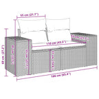 11-teiliges Gartensofa-Set mit Kissen, grau, Polyrattan