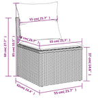 11-teiliges Gartensofa-Set mit Kissen, grau, Polyrattan