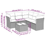 6-tlg. Garten-Sofagarnitur mit Kissen Schwarz Poly Rattan