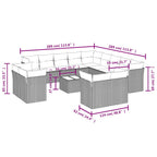 14-tlg. Garten-Sofagarnitur mit Kissen Braun Poly Rattan