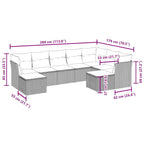 9-tlg. Garten-Sofagarnitur mit Kissen Braun Poly Rattan