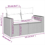 4-tlg. Garten-Sofagarnitur mit Kissen Schwarz Poly Rattan