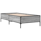 Bettgestell Grau Sonoma 100x200 cm Holzwerkstoff und Metall