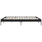 Bettgestell Schwarz 200x200 cm Holzwerkstoff und Metall