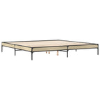 Bettgestell Sonoma-Eiche 200x200 cm Holzwerkstoff und Metall