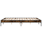 Bettgestell Räuchereiche 140x200 cm Holzwerkstoff und Metall
