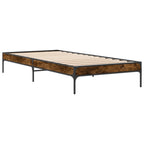 Bettgestell Räuchereiche 100x200 cm Holzwerkstoff und Metall