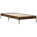 Bettgestell Räuchereiche 100x200 cm Holzwerkstoff und Metall