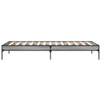 Bettgestell Grau Sonoma 75x190 cm Holzwerkstoff und Metall