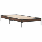Bettgestell Braun Eichen-Optik 75x190 cm Holzwerkstoff Metall