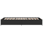 Bettgestell Schwarz 100x200 cm Holzwerkstoff und Metall