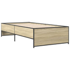 Bettgestell Sonoma-Eiche 100x200 cm Holzwerkstoff und Metall