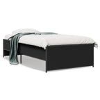 Bettgestell Schwarz 90x190 cm Holzwerkstoff und Metall