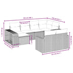 10-tlg. Garten-Sofagarnitur mit Kissen Grau Poly Rattan