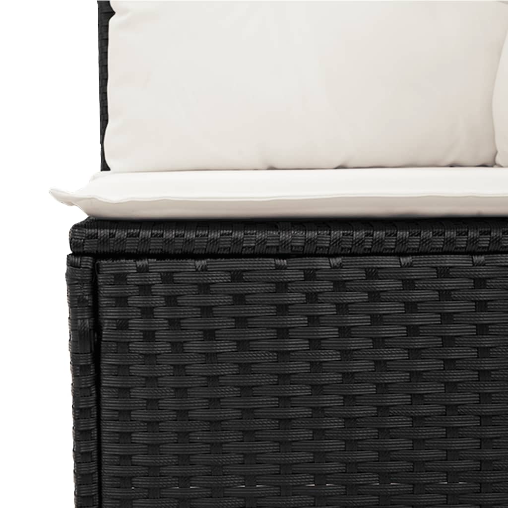 11-tlg. Garten-Sofagarnitur mit Kissen Braun Poly Rattan