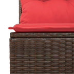 11-teiliges Gartensofa-Set mit Kissen, braun, Polyrattan